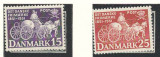 Danemarca 1951 Mi 326/27 MNH - 100 de ani de timbre, Nestampilat