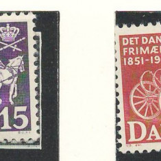 Danemarca 1951 Mi 326/27 MNH - 100 de ani de timbre