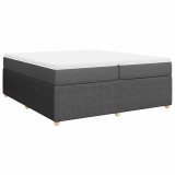 Cumpara ieftin Pat box spring cu saltea, gri inchis, 200x200 cm, textil