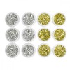 Set 12 paiete decorative pentru unghii, aurii si argintii