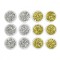 Set 12 paiete decorative pentru unghii, aurii si argintii