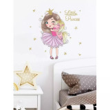 Sticker Perete Autocolant Fetita cu Unicorn - 50x53cm