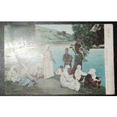 Carte postala, Grup de tigani Constantinopol, color