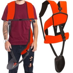 Ham Ergonomic pentru Motocoasă, Reglabil, Culoare Negru/Portocaliu, Lățime Centură 7-9.5 cm, Lungime 80-113 cm foto