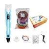 Creion 3D pentru realizare obiectelor in spatiu 3D cu 50 m filament inclus - Albastru, Dactylion
