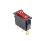 Intrerupator basculant rocker iluminat rosu ON, OFF cu mentinere, 15A 250V AC, 31x11 mm, montaj panou, FL3-KCD3-101-01-RED