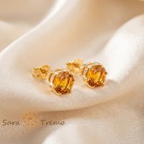 Cercei Chihlimbar Regal , Cercei Tip Surub placati 18K Brazilia