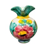 VAS MICUT VINTAGE DIN CERAMICĂ CU O ANSA, LUCRAT SI DECORAT MANUAL