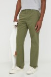 Levi&#039;s pantaloni de bumbac culoarea verde, drept