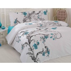 Lenjerie de pat pentru o persoana cu husa de perna dreptunghiulara, Good taste, bumbac ranforce, gramaj tesatura 120 g/mp, multicolor