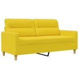 Cumpara ieftin Canapea cu 2 locuri, galben deschis, 140 cm, material textil