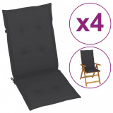 Perne pentru scaun de grădină, 4 buc, antracit, 120x50x3 cm, vidaXL