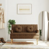 Cumpara ieftin Banchetă spătar maro 113x64,5x75,5 cm, piele &icirc;ntoarsă ecologică