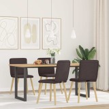 VidaXL Scaune de bucătărie, 4 buc., maro &icirc;nchis, material textil