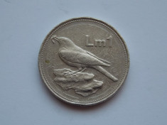 1 lira Malta 1986 foto