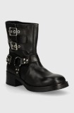 Steve Madden cizme de piele Becase femei, culoarea negru, cu toc plat, SM11003095