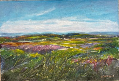 Tablou /lucrare Giovanni Carriglio &amp;rdquo;Il canto del vento&amp;rdquo;, acrilic pe carton, 50 x 34,5 fara rama, certificat autenticitate, artist italian cu expozitii foto