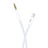 Cablu audio XO NB-R211A, tata Lightning la mama mini jack 3.5 mm, 1m, Alb/Albastru