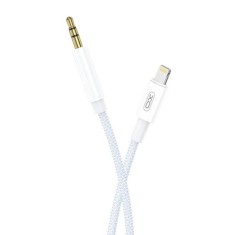 Cablu audio XO NB-R211A, tata Lightning la mama mini jack 3.5 mm, 1m, Alb/Albastru