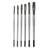 Set Pensule Desen, Painter&#039;s Brush, V&acirc;rf Plat, M&acirc;ner Negru Argintiu, 6 Bucăți, Oem