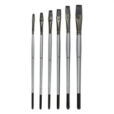 Set Pensule Desen, Painter&#039;s Brush, V&acirc;rf Plat, M&acirc;ner Negru Argintiu, 6 Bucăți