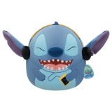 Jucarie de plus, Squishmallows, Disney Stitch cu casti, 17 cm