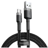 Cablu alimentare si date Baseus Cafule, Fast Charging Data Cable pt. smartphone, USB la USB Type-C 2A, 2m, gri + negru