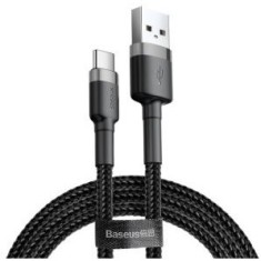 Cablu alimentare si date Baseus Cafule, Fast Charging Data Cable pt. smartphone, USB la USB Type-C 2A, 2m, gri + negru