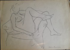 Tablou / lucrare 2 Rodica MARINESCU, creion pe h&acirc;rtie, semnată 30x21 cm