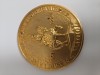 Medalie bronz placat cu aur , 400 de ani de la inceputul domniei lui MIHAI VITEAZUL 1593-1601 .Diametru 60 mm .CRAIOVA ,anul 1993
