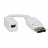 Adaptor Displayport la mini Displayport T-M 4K@30Hz Alb, Roline 12.03.3132-20