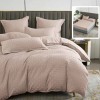 Lenjerie de pat natur uni stripe 6 piese cu husa (capucino), Ralex Pucioasa