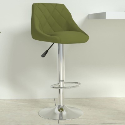 vidaXL Scaun de bar, verde deschis, catifea foto