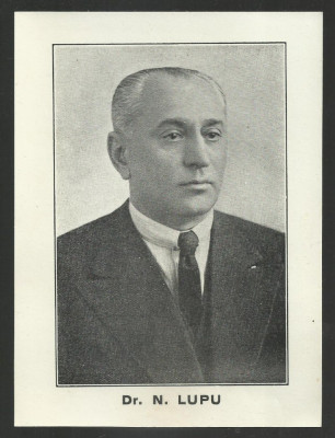 Ilustrata electorala Dr.N.Lupu seful Partidului Taranesc - anii 1930 foto