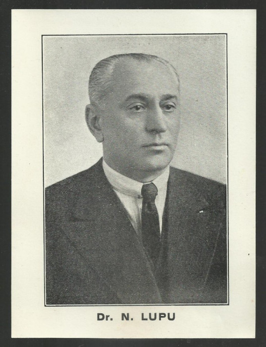 Ilustrata electorala Dr.N.Lupu seful Partidului Taranesc - anii 1930