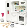 Bucatarie din lemn pentru copii 91x102 cm,banda multicolora LED,accesorii incluse - Alb, Dactylion