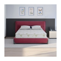 Topper 5 cm- Burete densitate 18kg / husa fixa matlasata triplustrat Aloe Vera 90x190cm