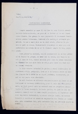 GEO BOGZA - PROVOCATORII RAZBOIULUI - ARTICOL NETERMINAT, PENTRU ZIAR , DACTILOGRAFIAT , CU CORECTURILE, MODIFICARILE SI ADAUGIRILE OLOGRAFE ALE AU foto