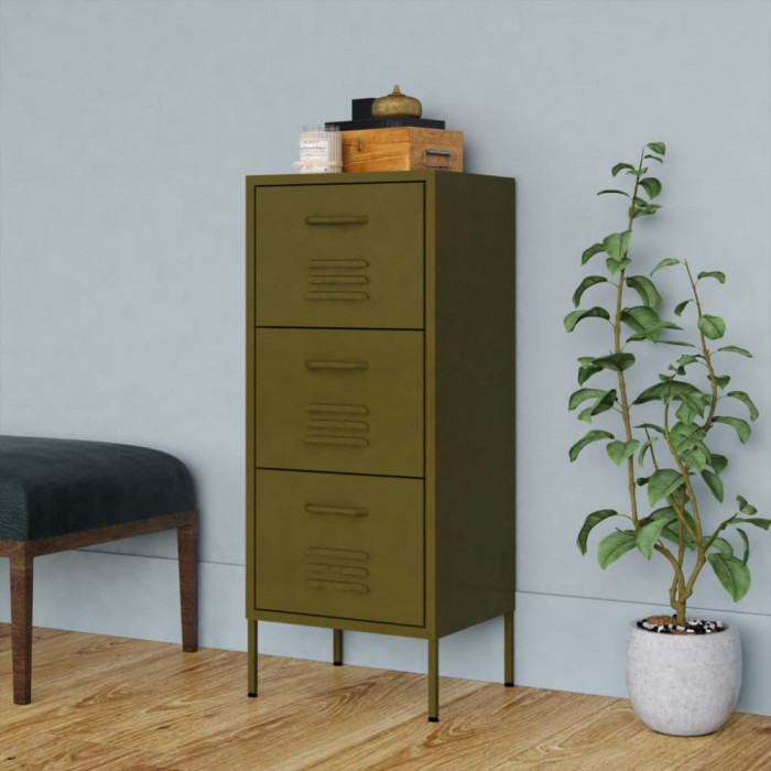 vidaXL Dulap de depozitare, verde măsliniu, 42,5x35x101,5 cm, oțel 336180