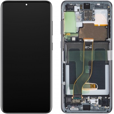 Display cu Touchscreen Samsung Galaxy S20+ 5G G986 / S20+ G985, cu Rama, Negru, Service Pack GH82-31441A foto