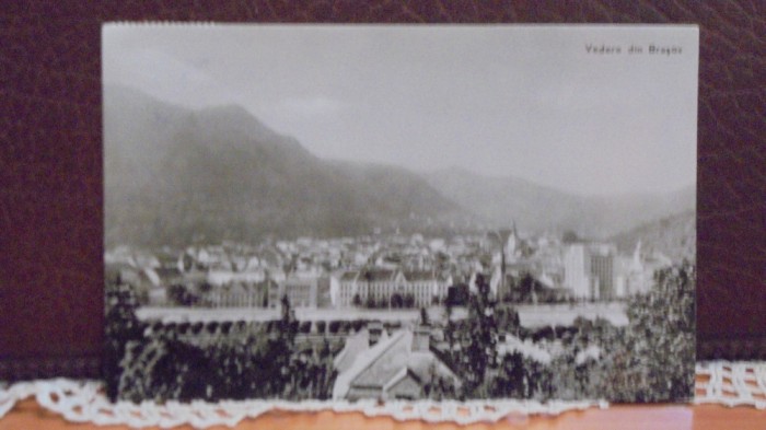 RPR - BRASOV - VEDERE AERIANA - CIRCULATA, TIMBRATA - 1963 .