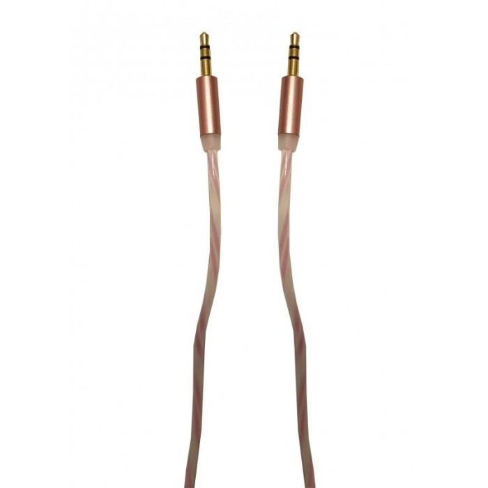 Cablu Audio Auxiliar Jack-Jack 3.5 mm , High Quality , Conectori Auriti , Roz