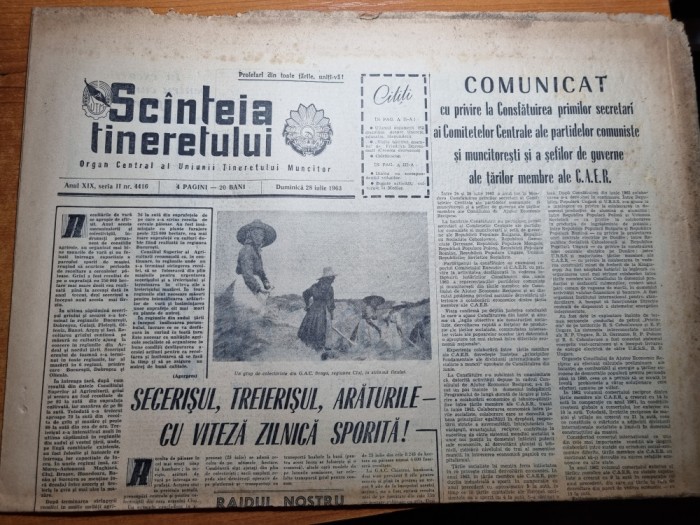 scanteia tineretului 28 iulie 1963-cheile bicazului,orasul medias