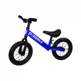Bicicletă din metal, fără pedale, roți cauciuc, Albastru