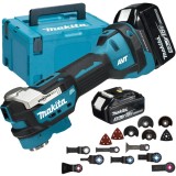 Makita DTM52RTJX2 - Multicutter cu 2 acumulatori Li-Ion 18 V 5 Ah valiza speciala accesorii