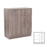 Comoda Miami Stejar York, 80x92 cm, 1 Usa, 4 Sertare, Depozitare Living, Dormitor, Hol. PAL