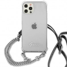 Husa Cover Guess Chain and Script PC 4G pentru iPhone 12/12 Pro Clear foto