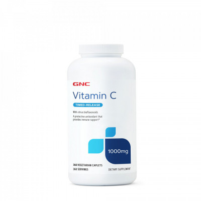 Vitamina C 1000mg, cu bioflavonoide si pulbere de macese, 360cps, GNC foto