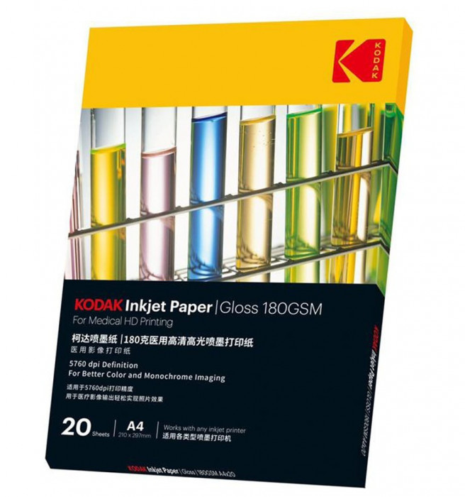 Hartie kodak hd medical inkjet print, a4, suprafata glossy 180 grame, top 20 coli MultiMark GlobalProd