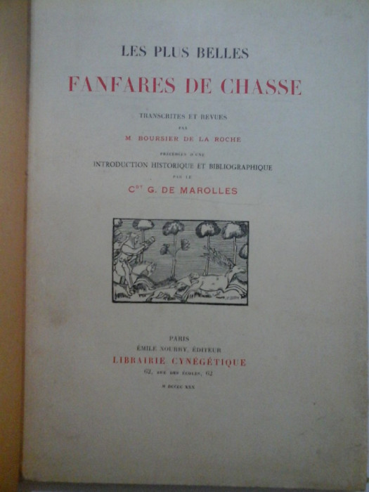 LES PLUS BELLES FANFARES DE CHASSE - 1930 (VANATOARE)